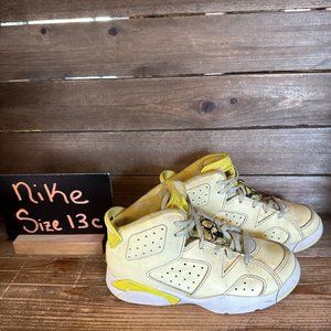 Childrens Nike Air Jordan 6 Yellow Basketball Athletic Shoes Sneakers Size 13‎ C